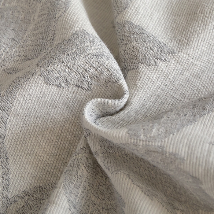 91家纺网 家纺一手货源 找家纺 佳汐蓝家纺2025秋冬新款三层纱色织水洗棉大提花系列四件套 望月-灰