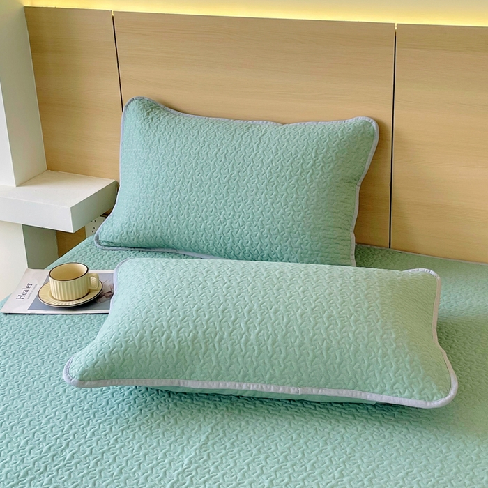 91家纺网 家纺一手货源 找家纺 春皖家纺 2025新款全棉多功能单床盖 床盖单件 艾迪-绿