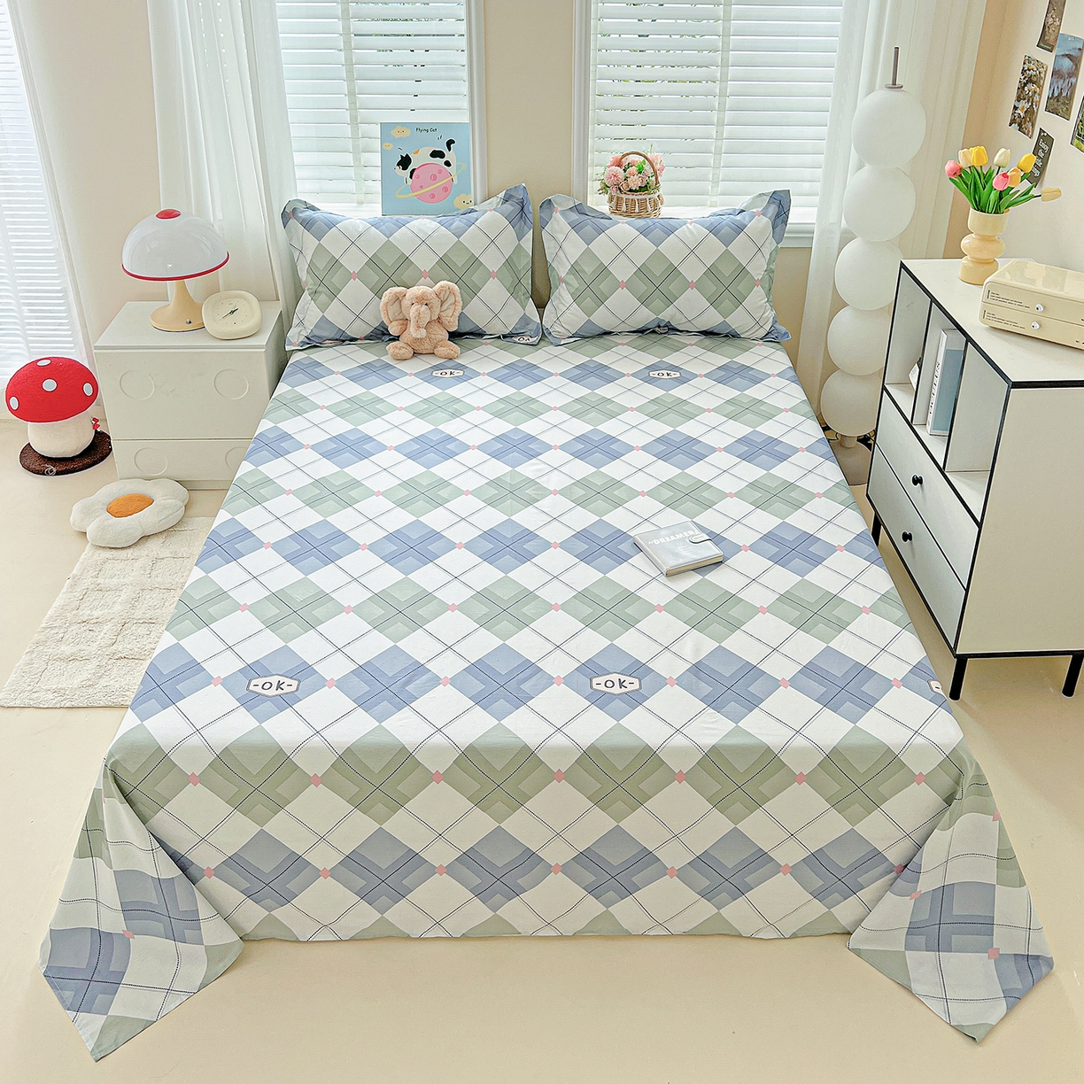 91家纺网 家纺一手货源 找家纺 （总）恩泽家纺 2025新款加厚全棉纯棉印花系列床单单件-单床单