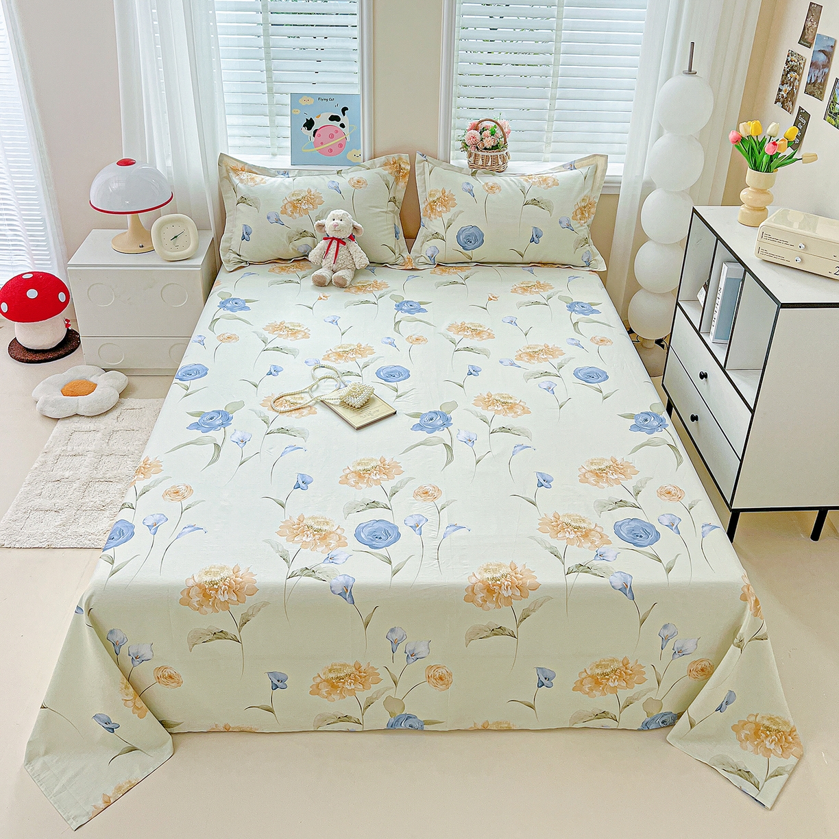 91家纺网 家纺一手货源 找家纺 （总）恩泽家纺 2025新款加厚全棉纯棉印花系列床单单件-单床单