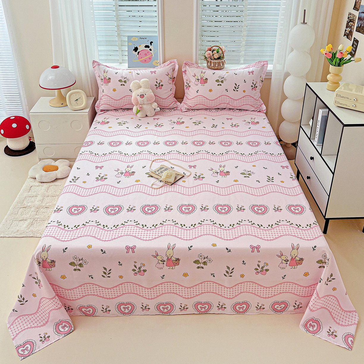 91家纺网 家纺一手货源 找家纺 （总）恩泽家纺 2025新款加厚全棉纯棉印花系列床单单件-单床单