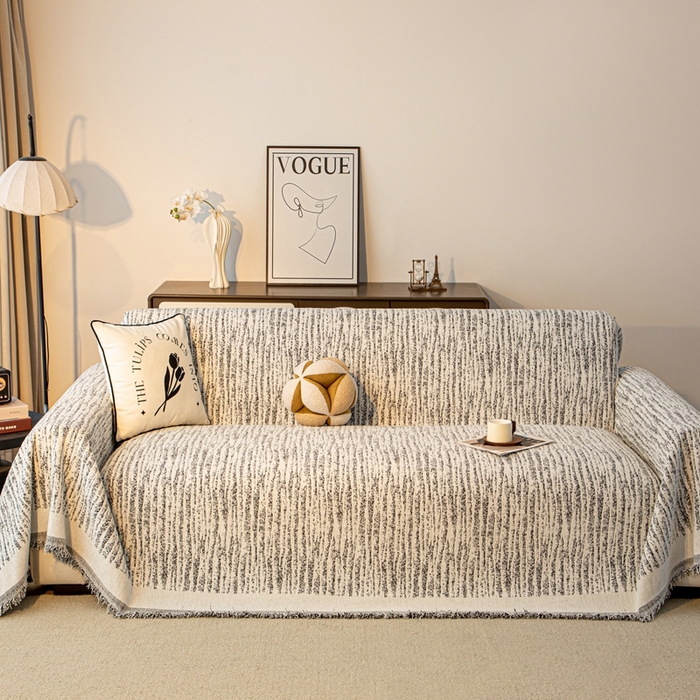 91家纺网 家纺一手货源 找家纺 沐沐家纺 2026新款宛柔沙发巾 黑色