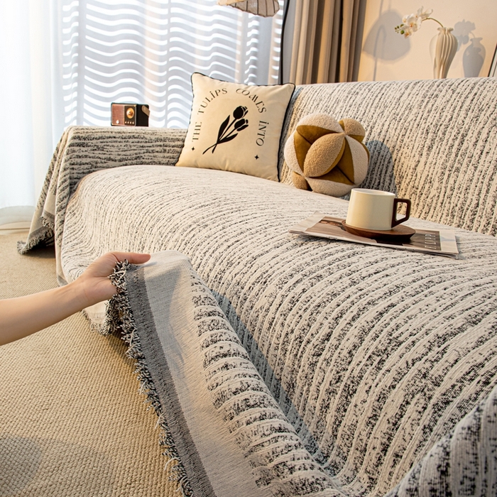 沐沐家纺 2026新款宛柔沙发巾 黑色