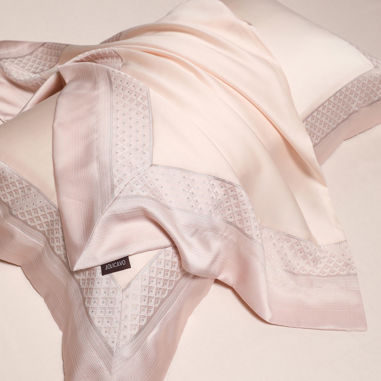 91家纺网 家纺一手货源 找家纺 （总）2025新款轻奢风A类贡缎长绒棉四件套全棉纯棉重工刺绣拼接被套纯色床单床笠高端床上用品