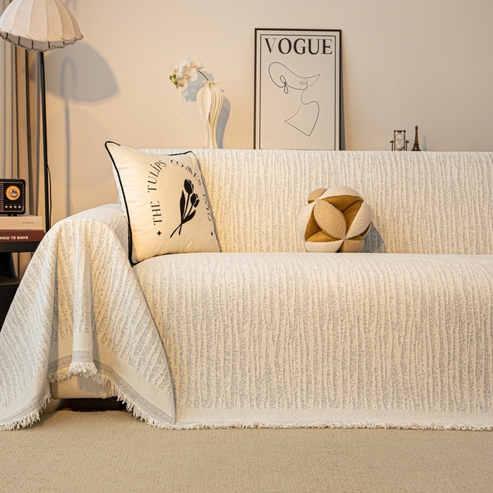 91家纺网 家纺一手货源 找家纺 沐沐家纺 2026新款宛柔沙发巾 灰色