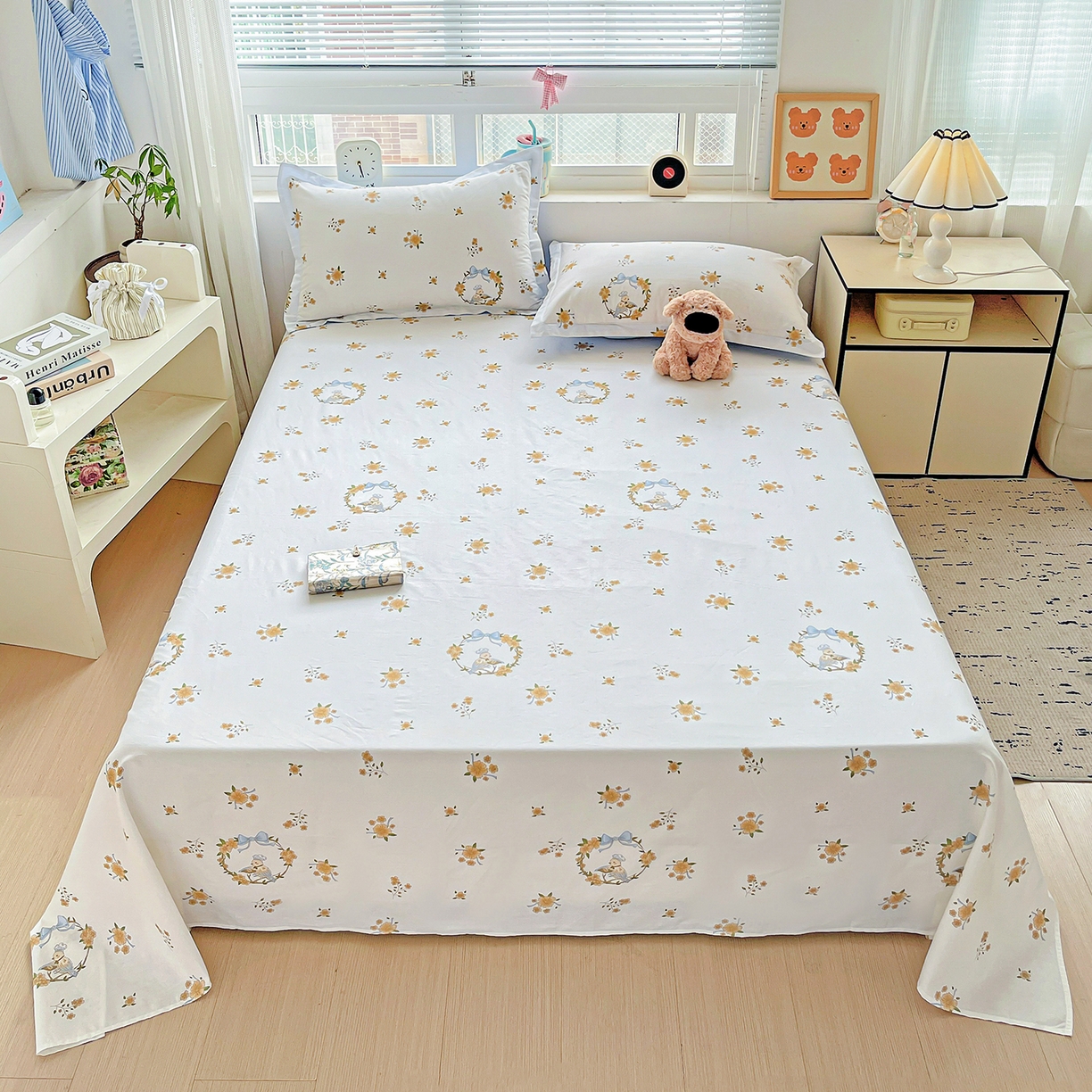 恩泽家纺 2025新款加厚全棉纯棉印花系列床单单件-单床单 花香梦境