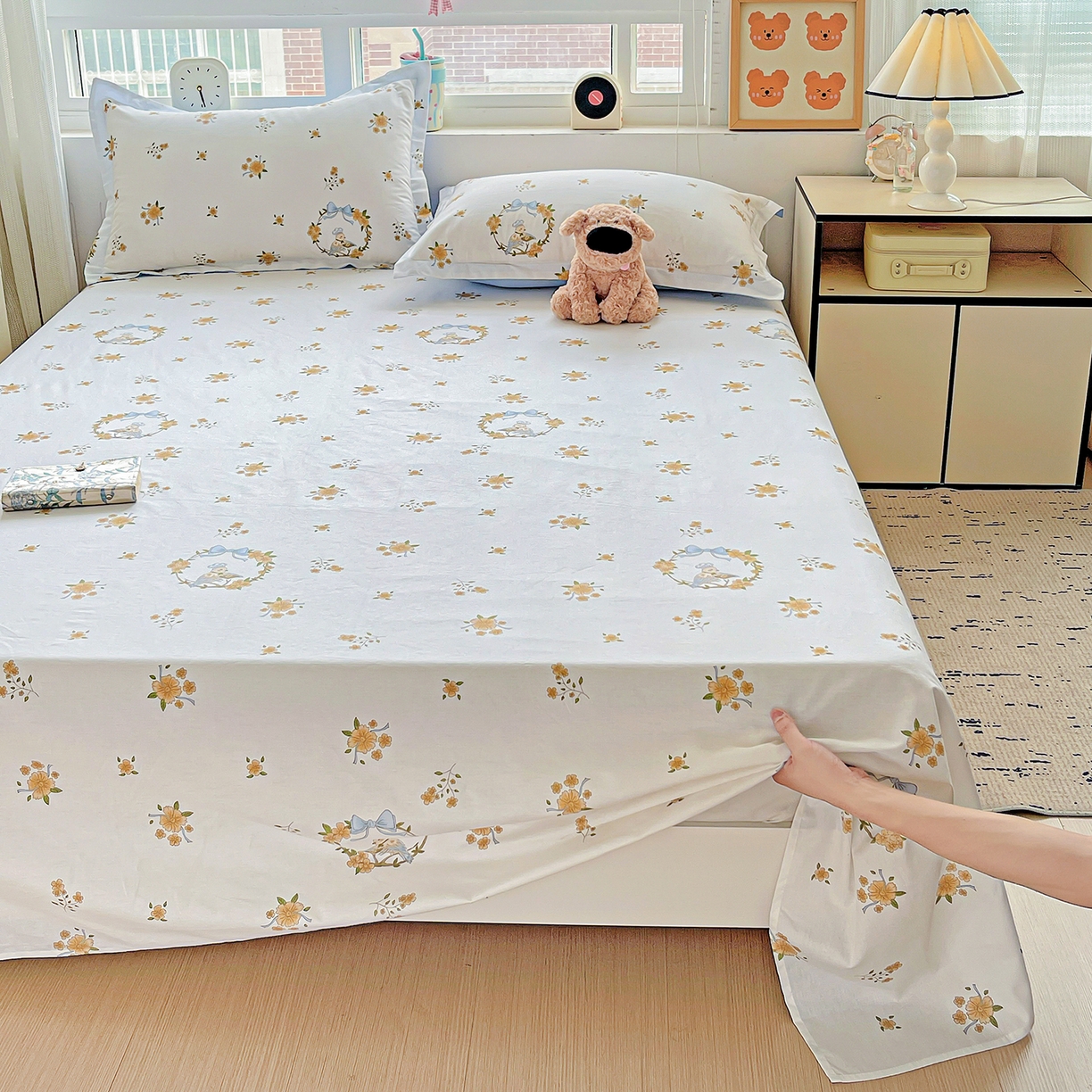 91家纺网 家纺一手货源 找家纺 恩泽家纺 2025新款加厚全棉纯棉印花系列床单单件-单床单 花香梦境