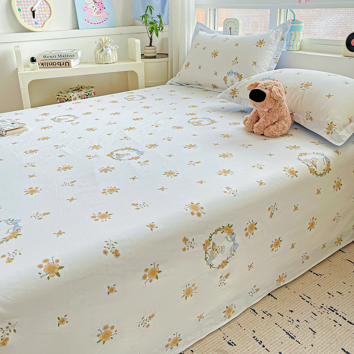 91家纺网 家纺一手货源 找家纺 恩泽家纺 2025新款加厚全棉纯棉印花系列床单单件-单床单 花香梦境