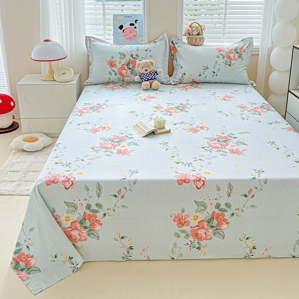 91家纺网 家纺一手货源 找家纺 恩泽家纺 2025新款加厚全棉纯棉印花系列床单单件-单床单 洛川花海