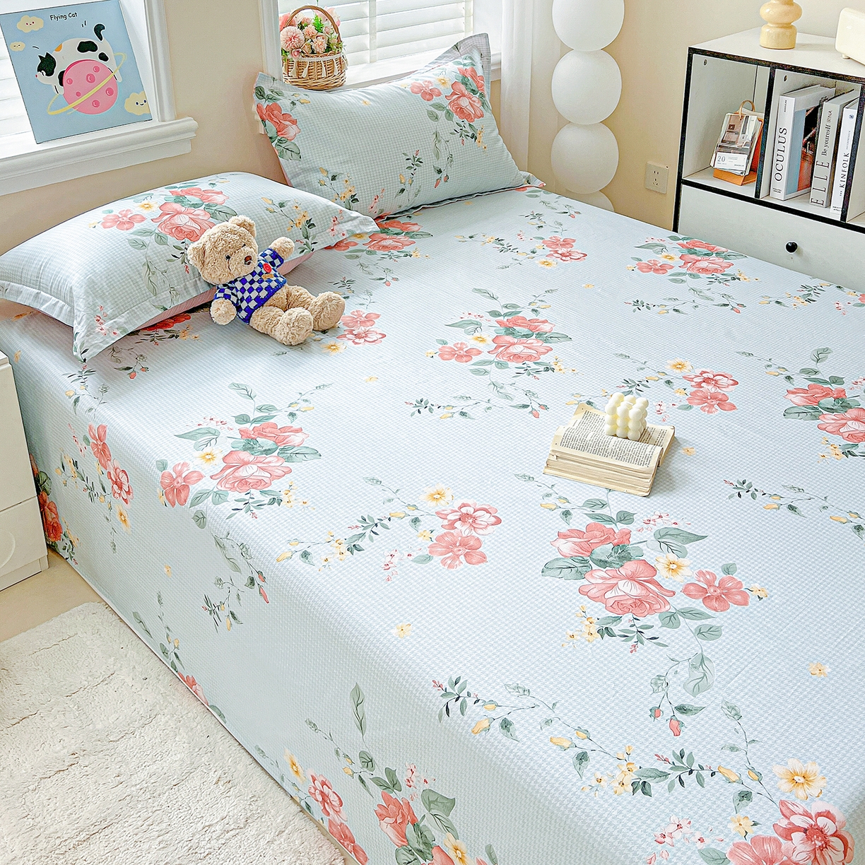 91家纺网 家纺一手货源 找家纺 恩泽家纺 2025新款加厚全棉纯棉印花系列床单单件-单床单 洛川花海