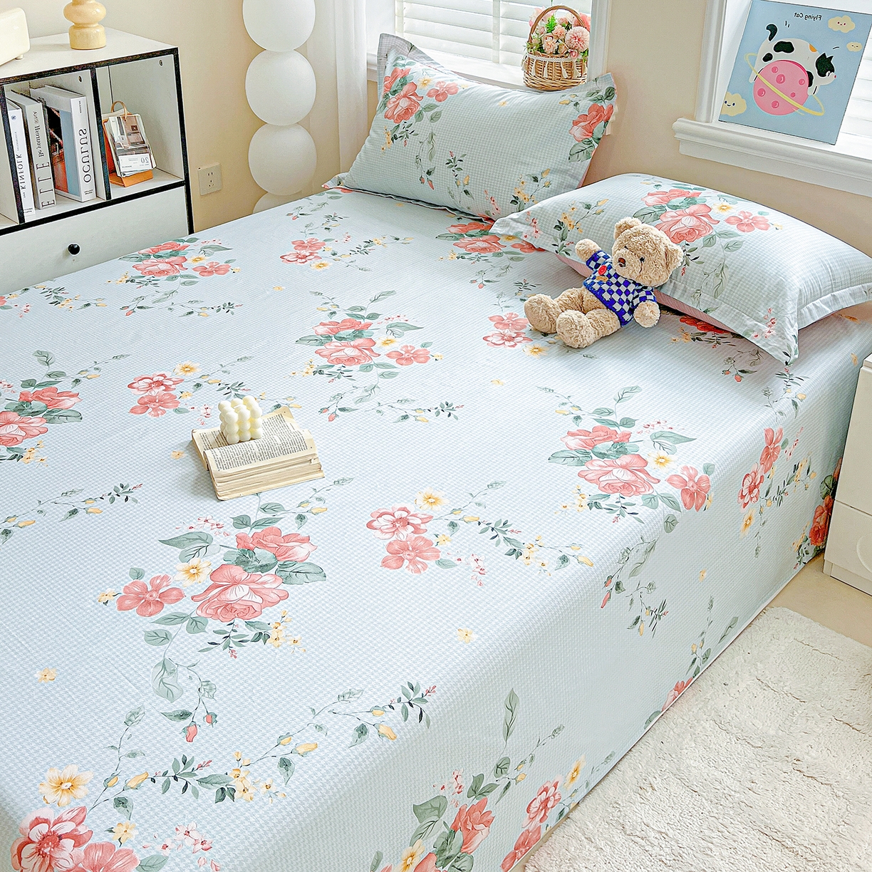 91家纺网 家纺一手货源 找家纺 恩泽家纺 2025新款加厚全棉纯棉印花系列床单单件-单床单 洛川花海