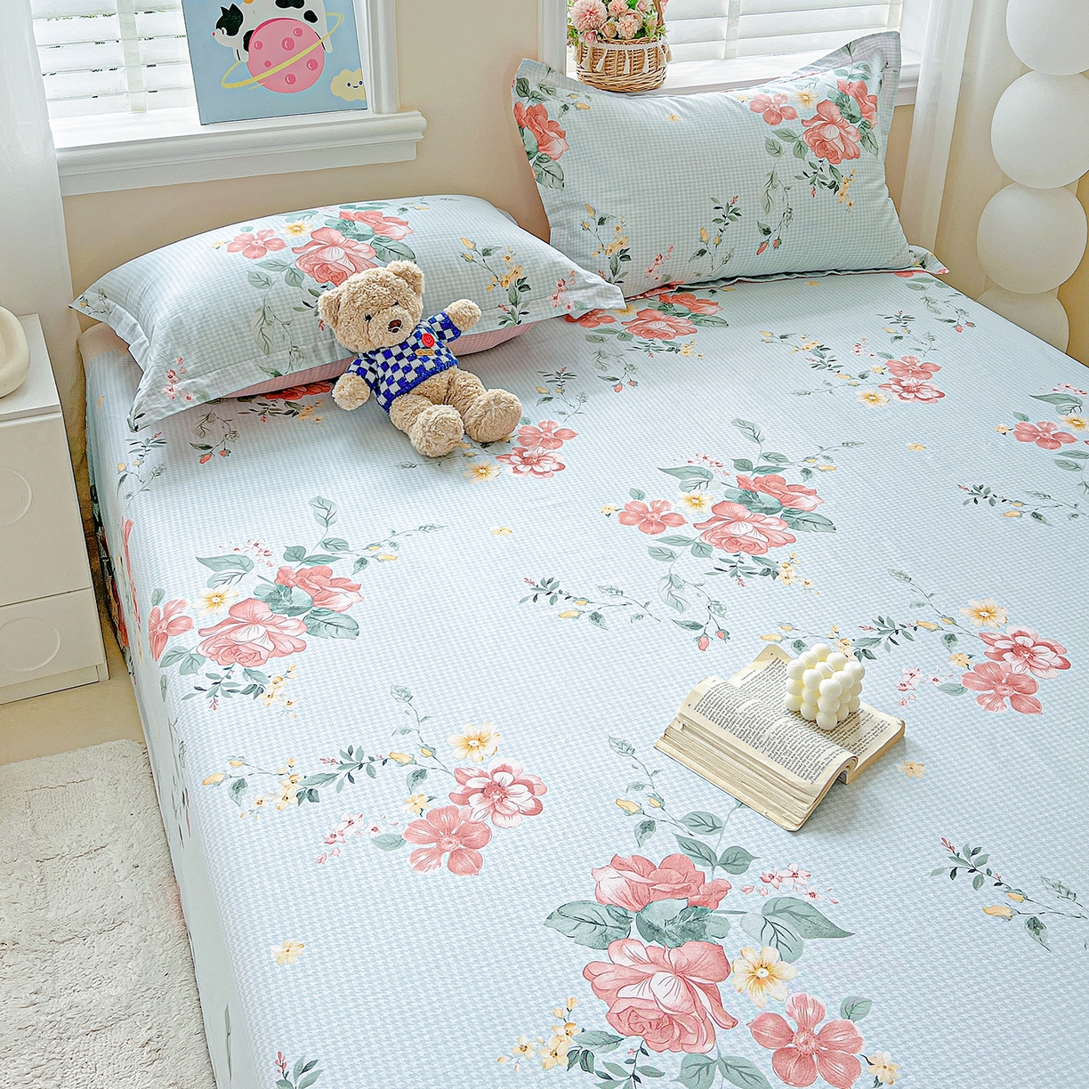 91家纺网 家纺一手货源 找家纺 恩泽家纺 2025新款加厚全棉纯棉印花系列床单单件-单床单 洛川花海