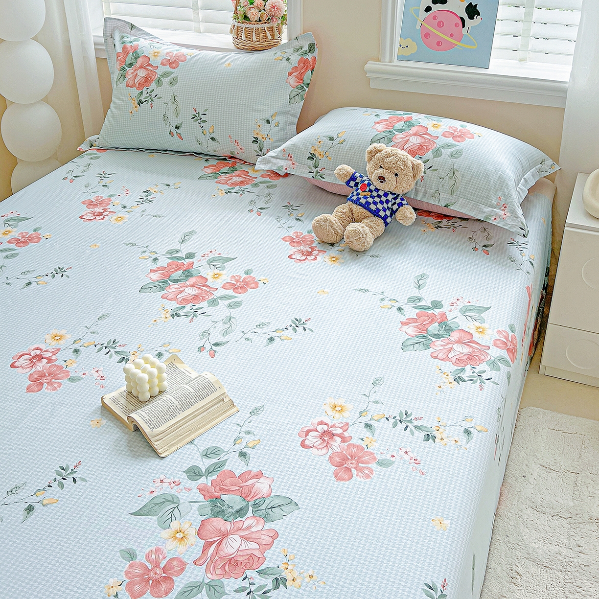 91家纺网 家纺一手货源 找家纺 恩泽家纺 2025新款加厚全棉纯棉印花系列床单单件-单床单 洛川花海