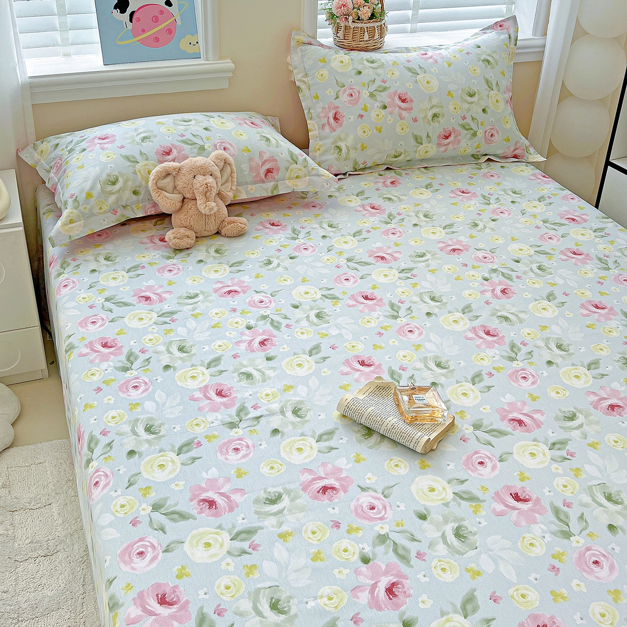 91家纺网 家纺一手货源 找家纺 恩泽家纺 2025新款加厚全棉纯棉印花系列床单单件-单床单 满园芬芳