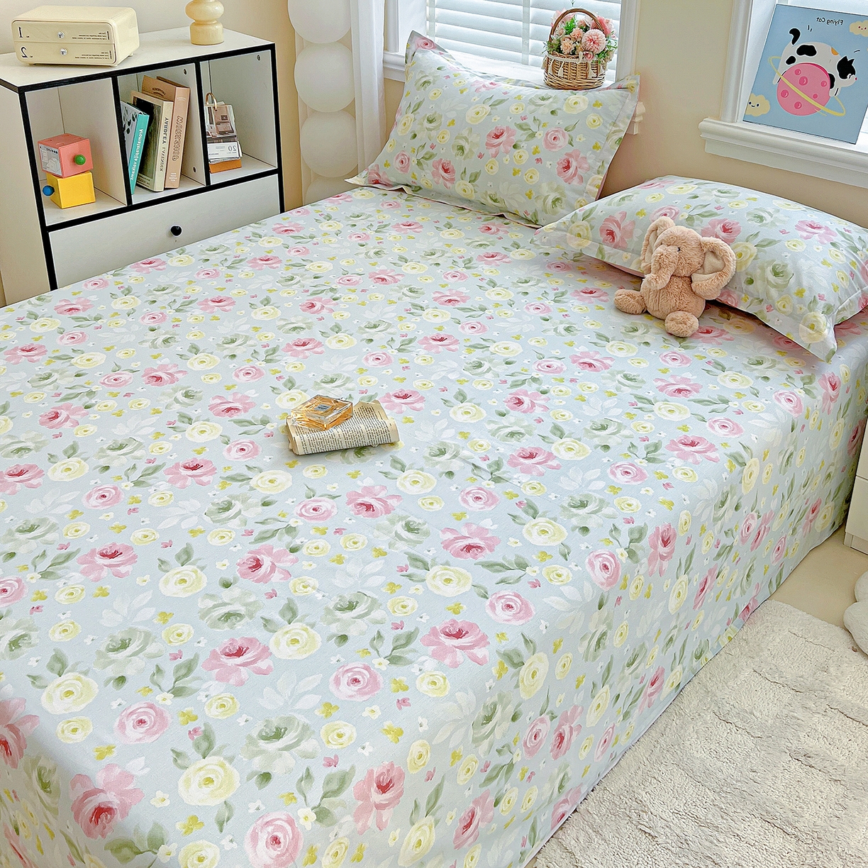 91家纺网 家纺一手货源 找家纺 恩泽家纺 2025新款加厚全棉纯棉印花系列床单单件-单床单 满园芬芳