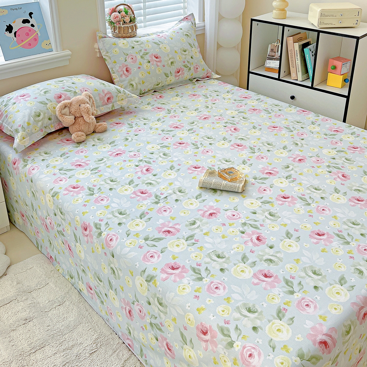 91家纺网 家纺一手货源 找家纺 恩泽家纺 2025新款加厚全棉纯棉印花系列床单单件-单床单 满园芬芳