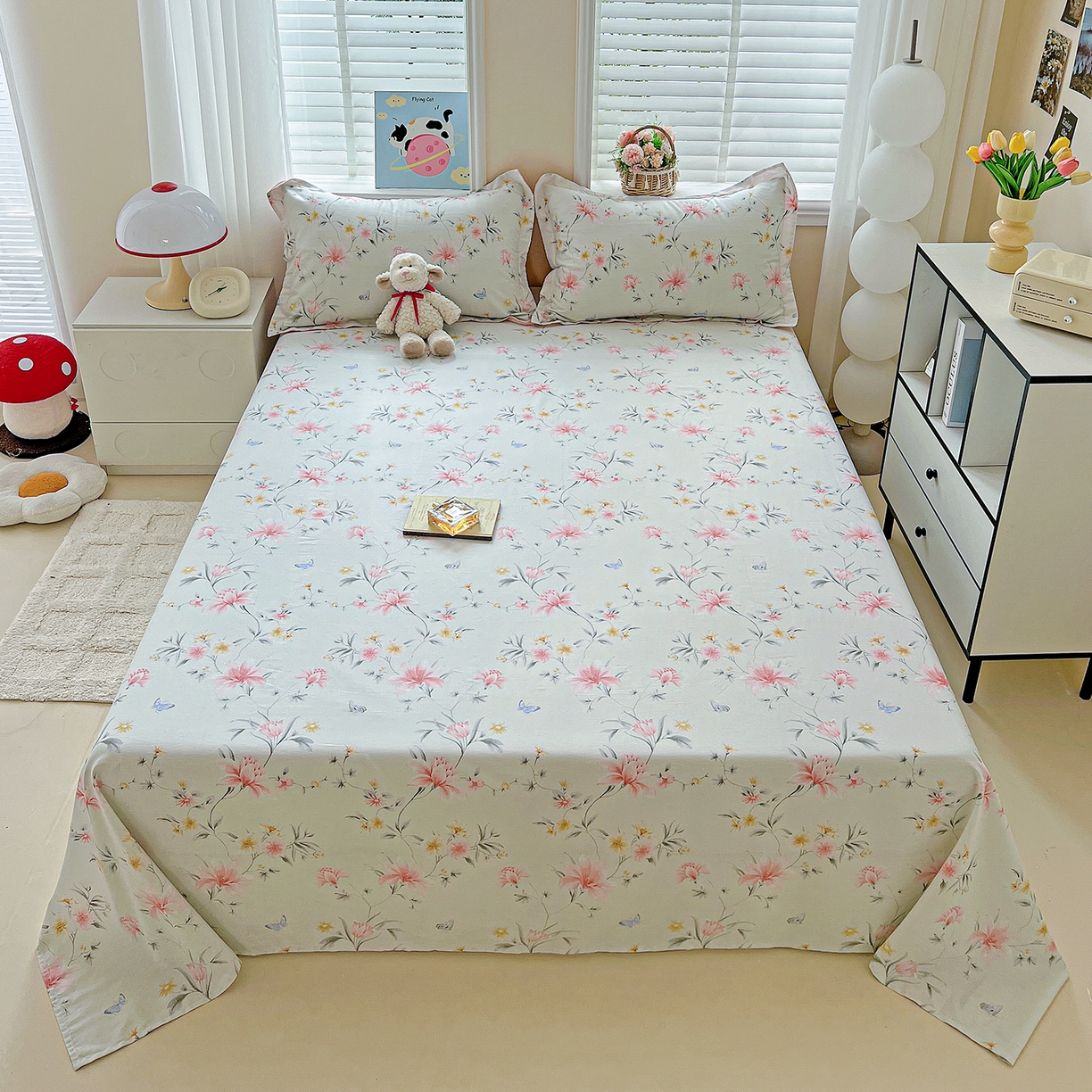 恩泽家纺 2025新款加厚全棉纯棉印花系列床单单件-单床单 沐春风