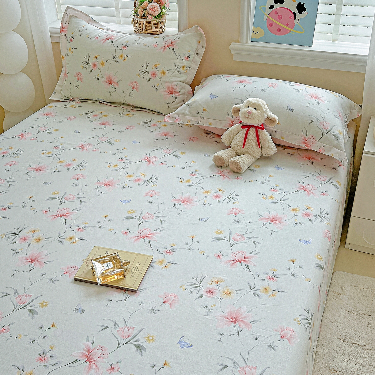 91家纺网 家纺一手货源 找家纺 恩泽家纺 2025新款加厚全棉纯棉印花系列床单单件-单床单 沐春风