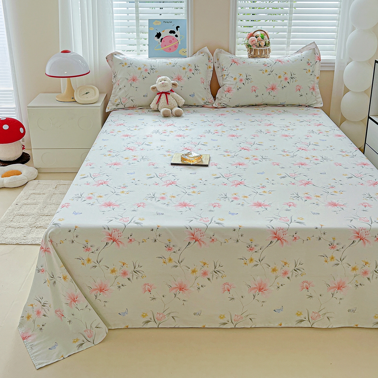 91家纺网 家纺一手货源 找家纺 恩泽家纺 2025新款加厚全棉纯棉印花系列床单单件-单床单 沐春风