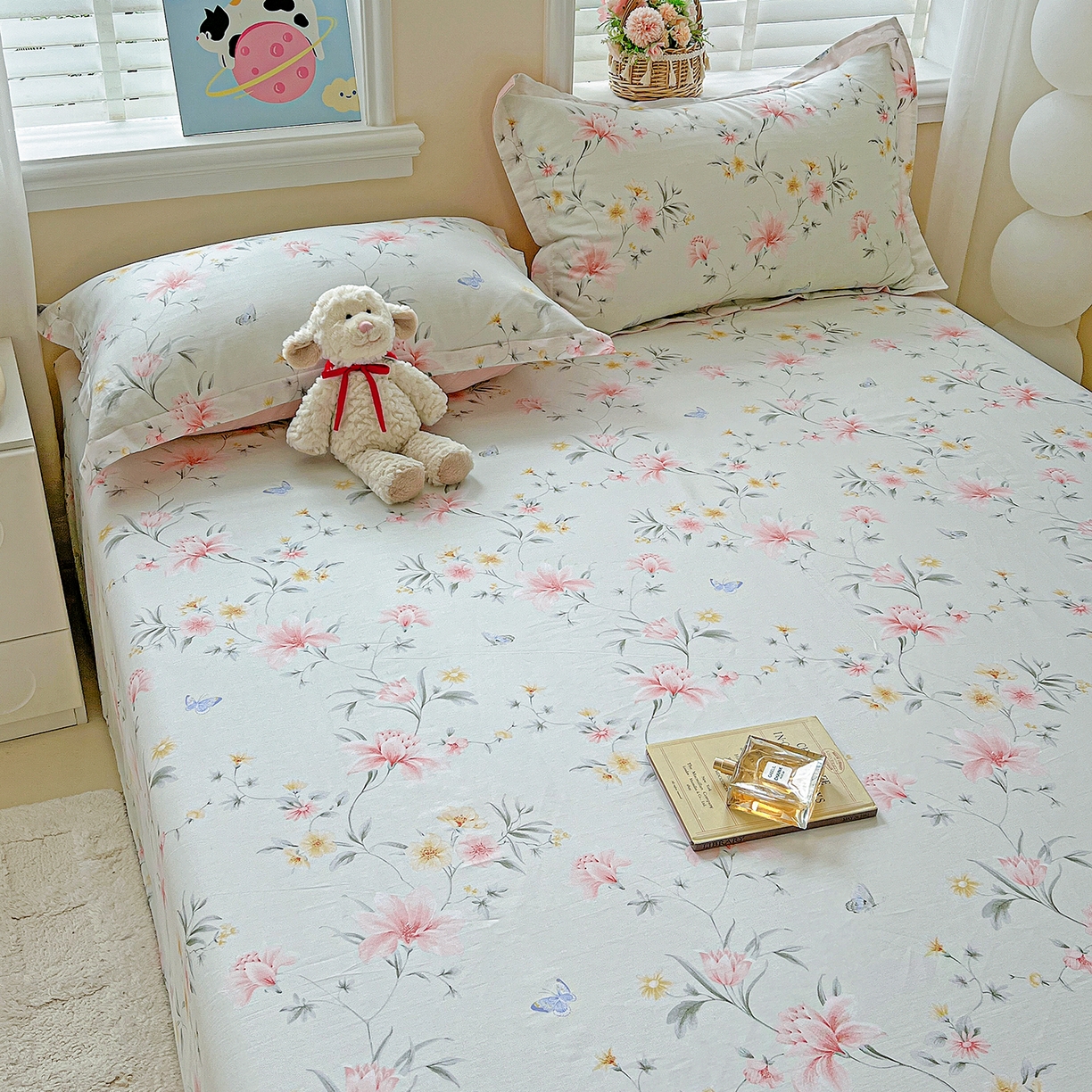 91家纺网 家纺一手货源 找家纺 恩泽家纺 2025新款加厚全棉纯棉印花系列床单单件-单床单 沐春风