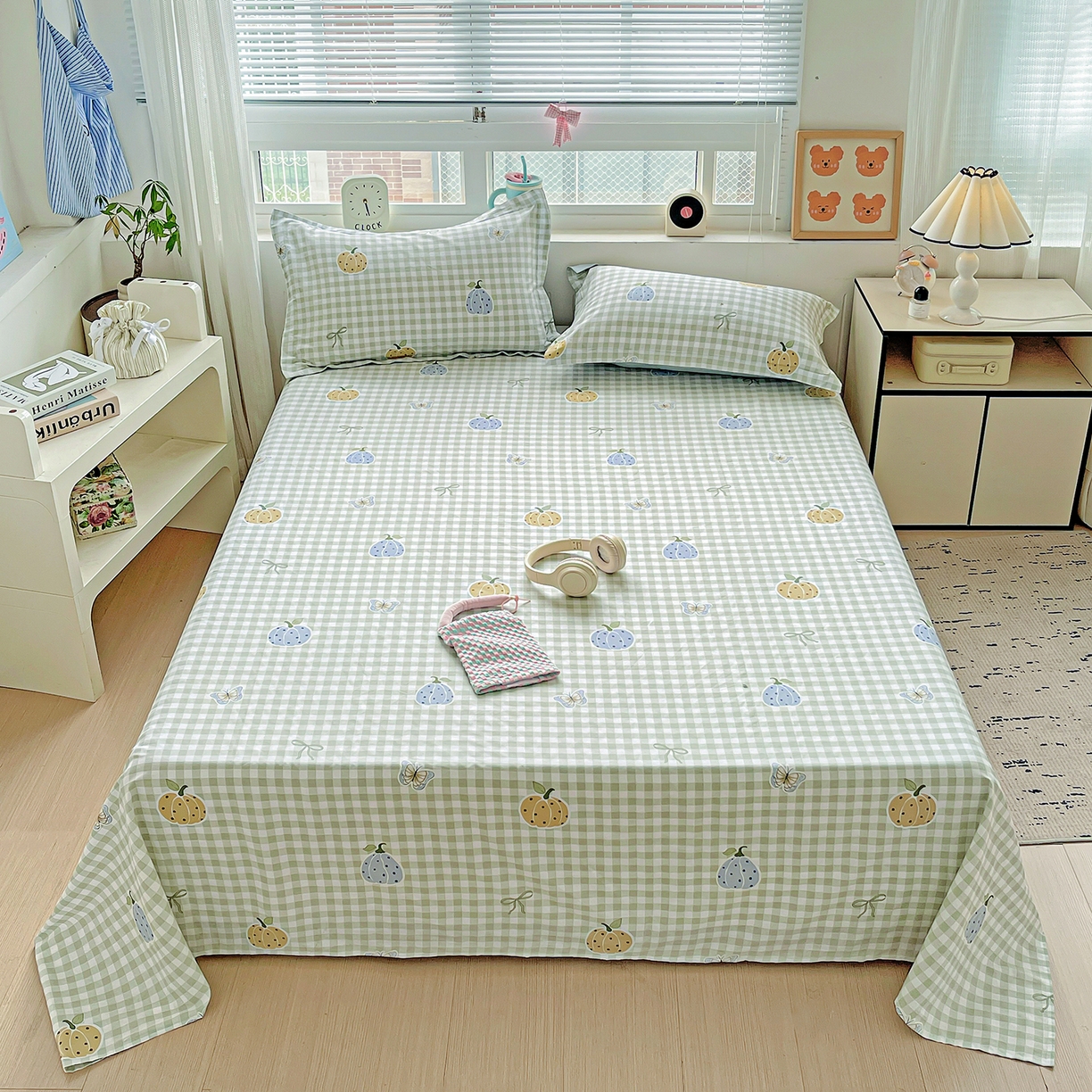 恩泽家纺 2025新款加厚全棉纯棉印花系列床单单件-单床单 南瓜小贝