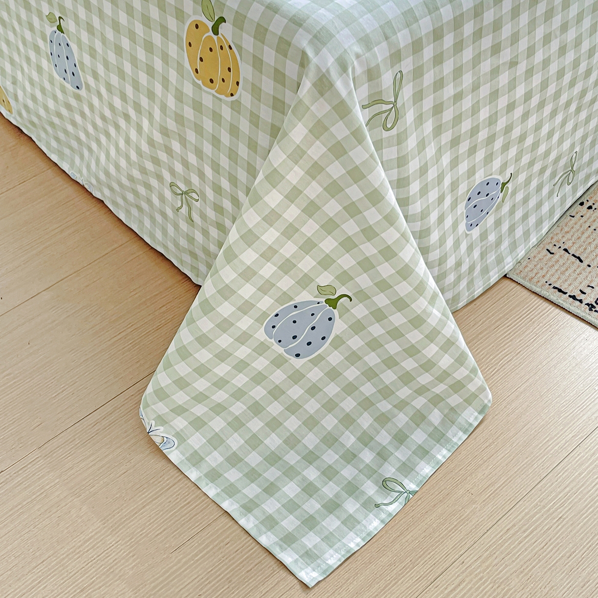 91家纺网 家纺一手货源 找家纺 恩泽家纺 2025新款加厚全棉纯棉印花系列床单单件-单床单 南瓜小贝