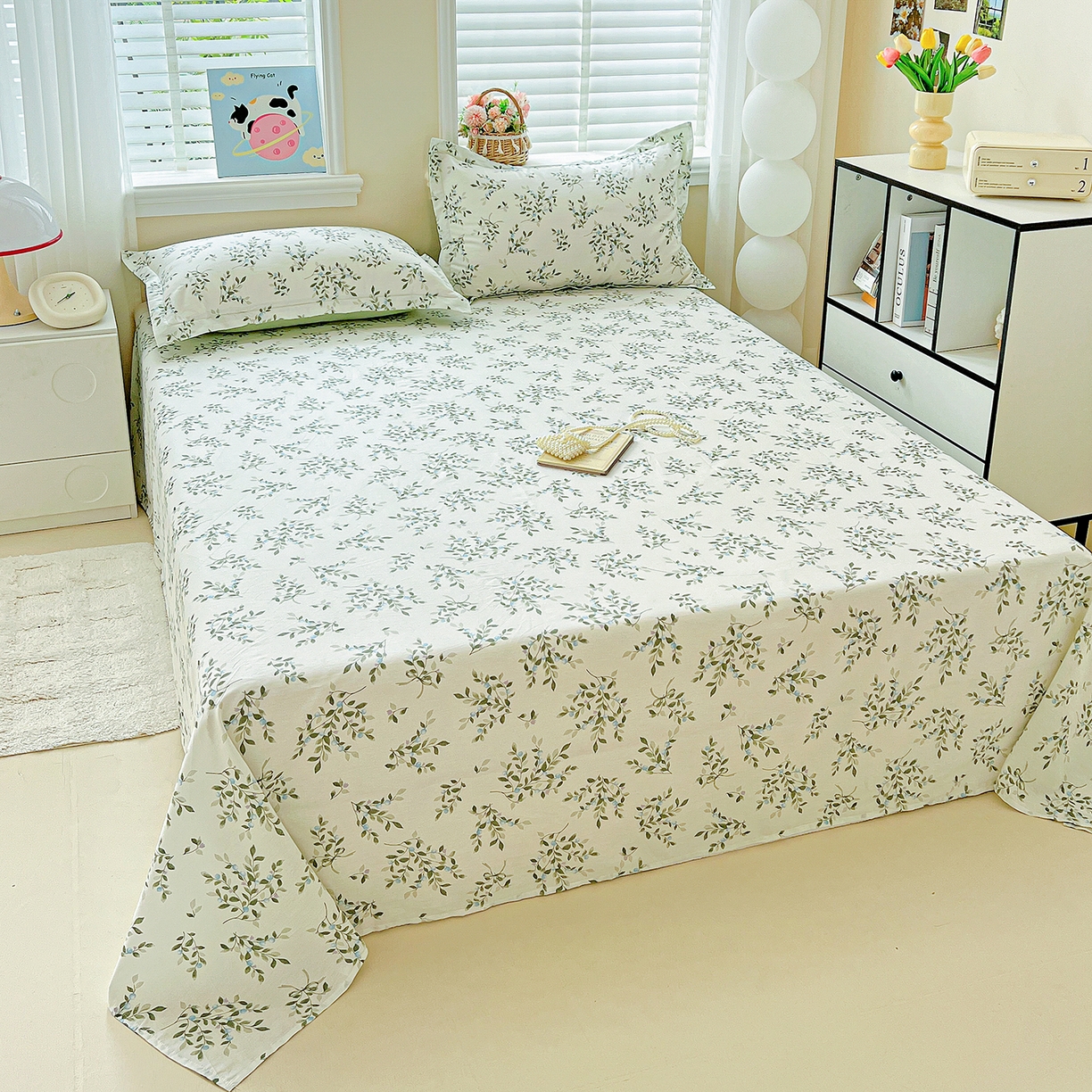 91家纺网 家纺一手货源 找家纺 恩泽家纺 2025新款加厚全棉纯棉印花系列床单单件-单床单 硕果累累