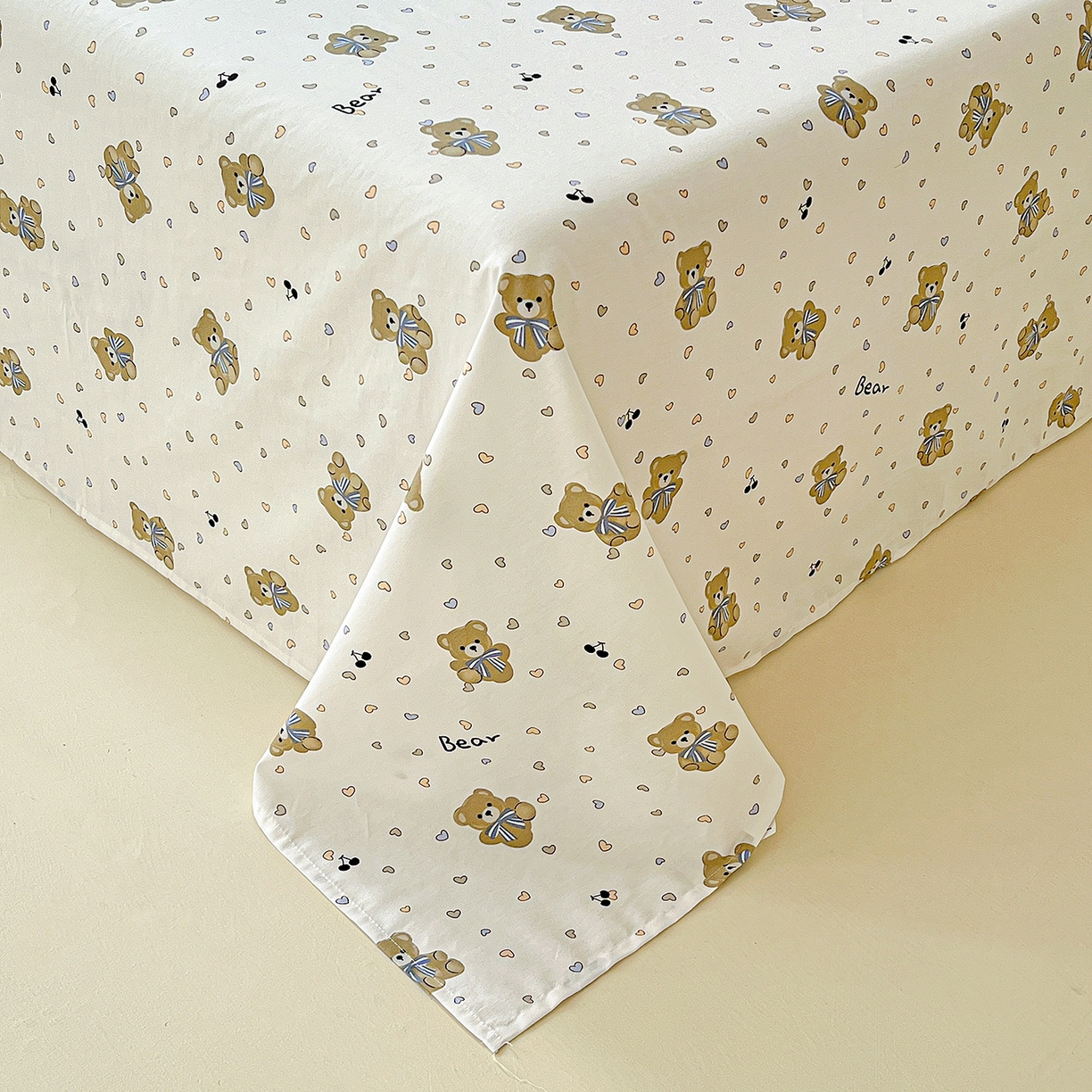 91家纺网 家纺一手货源 找家纺 恩泽家纺 2025新款加厚全棉纯棉印花系列床单单件-单床单 天使熊