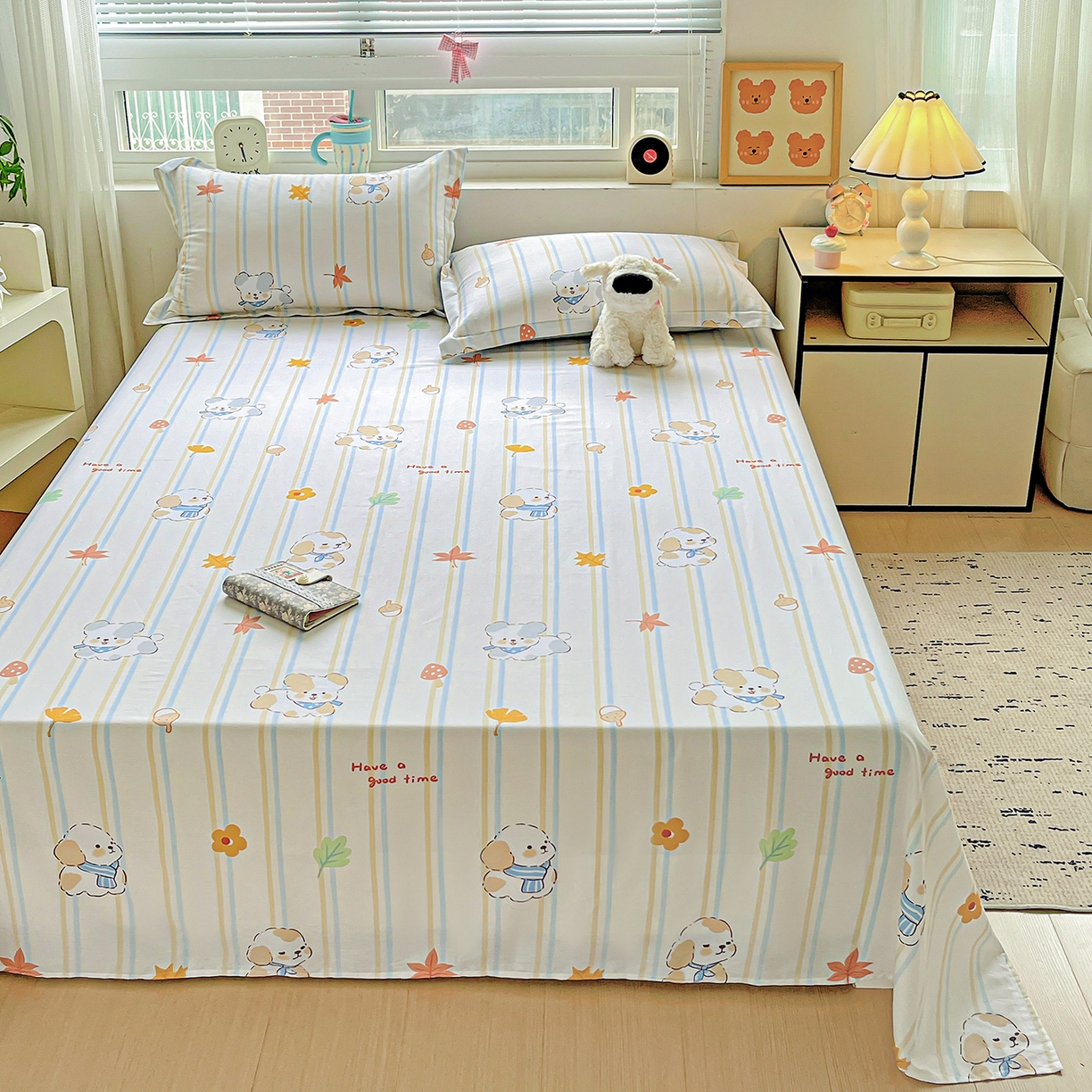 91家纺网 家纺一手货源 找家纺 恩泽家纺 2025新款加厚全棉纯棉印花系列床单单件-单床单 甜美派