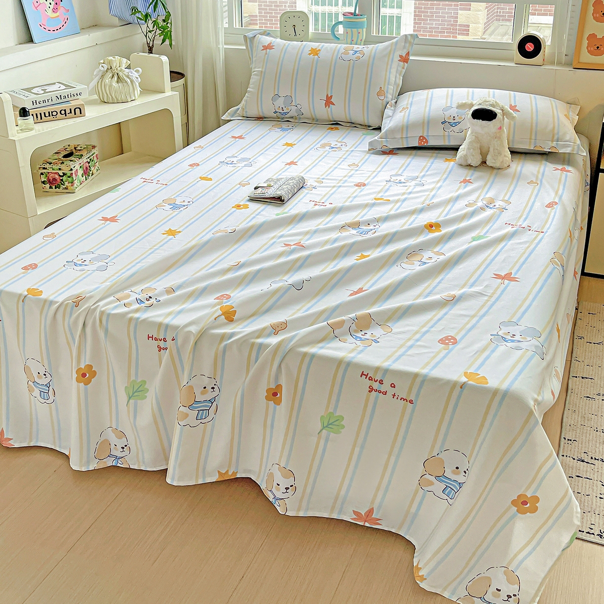 91家纺网 家纺一手货源 找家纺 恩泽家纺 2025新款加厚全棉纯棉印花系列床单单件-单床单 甜美派