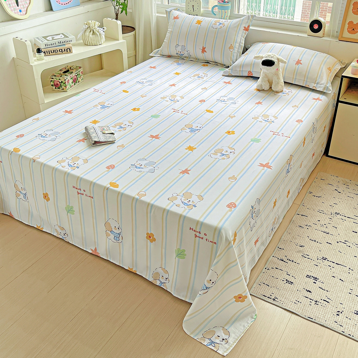 91家纺网 家纺一手货源 找家纺 恩泽家纺 2025新款加厚全棉纯棉印花系列床单单件-单床单 甜美派