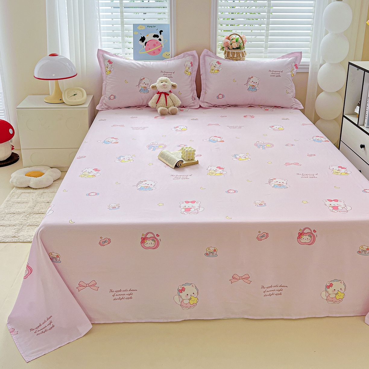 91家纺网 家纺一手货源 找家纺 恩泽家纺 2025新款加厚全棉纯棉印花系列床单单件-单床单 甜心玩伴