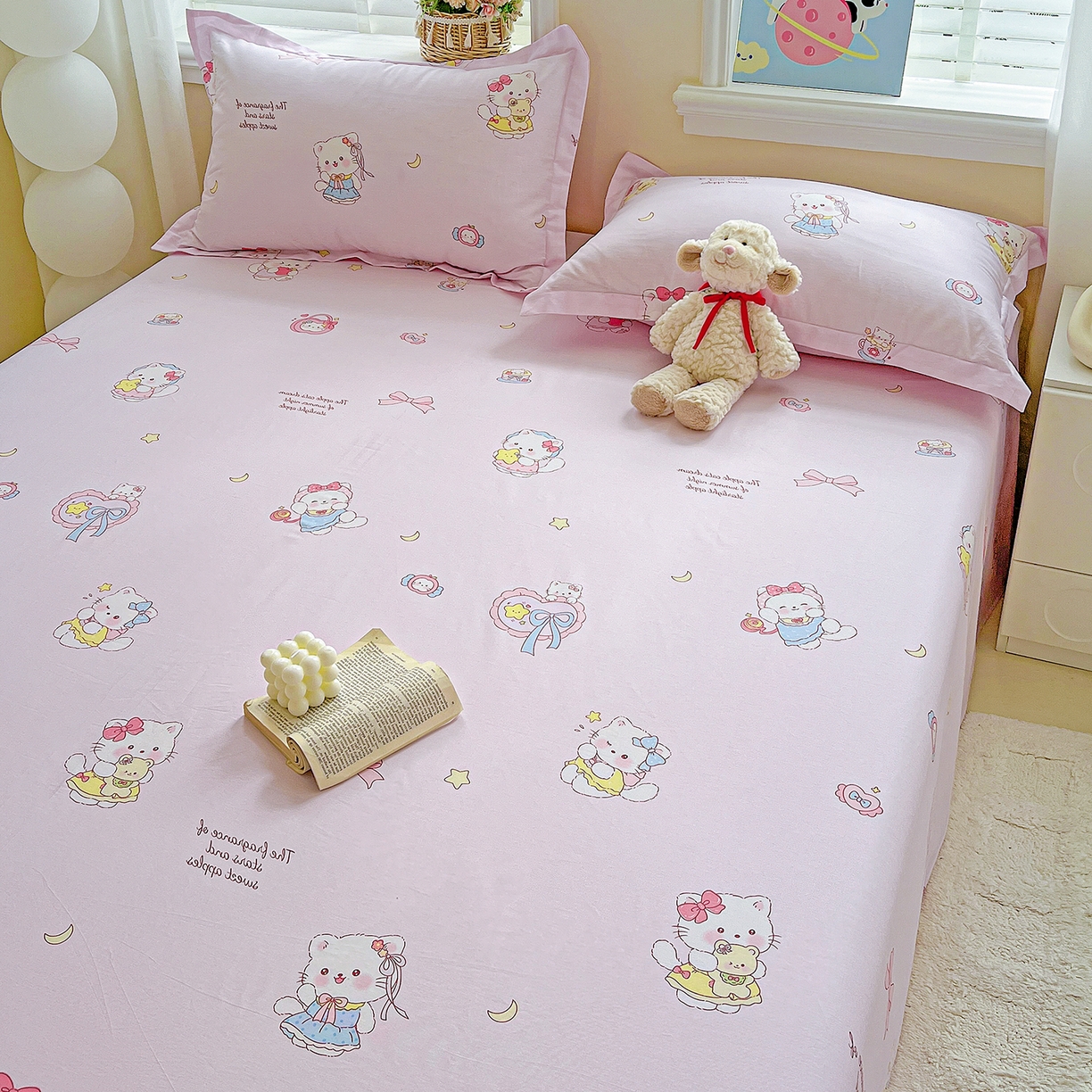 91家纺网 家纺一手货源 找家纺 恩泽家纺 2025新款加厚全棉纯棉印花系列床单单件-单床单 甜心玩伴