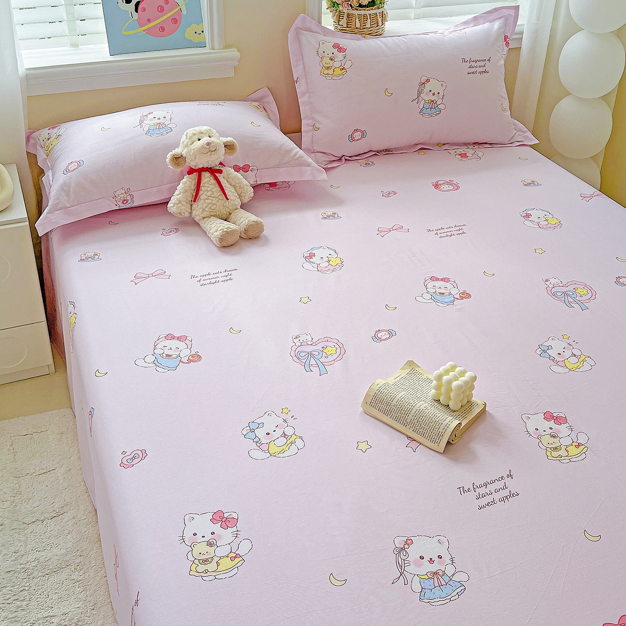 91家纺网 家纺一手货源 找家纺 恩泽家纺 2025新款加厚全棉纯棉印花系列床单单件-单床单 甜心玩伴