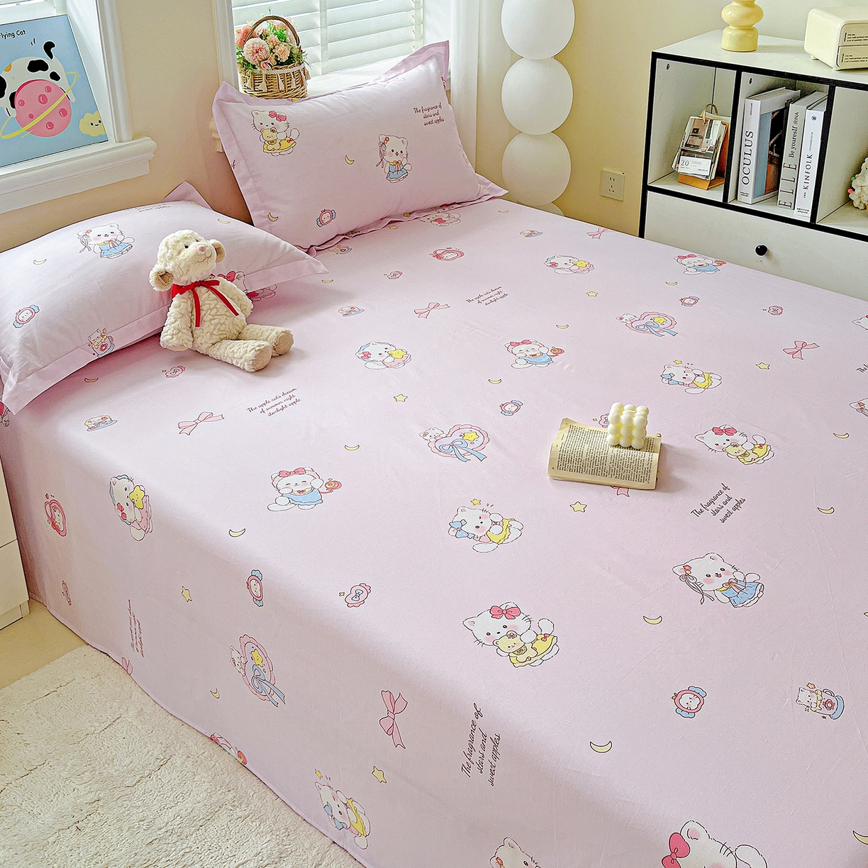 91家纺网 家纺一手货源 找家纺 恩泽家纺 2025新款加厚全棉纯棉印花系列床单单件-单床单 甜心玩伴