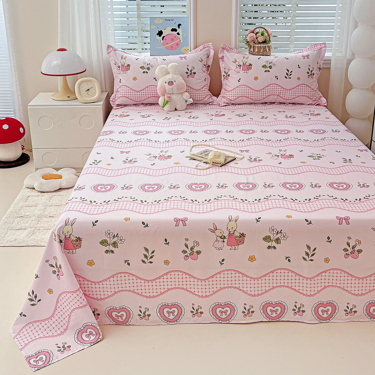 91家纺网 家纺一手货源 找家纺 恩泽家纺 2025新款加厚全棉纯棉印花系列床单单件-单床单 唯美