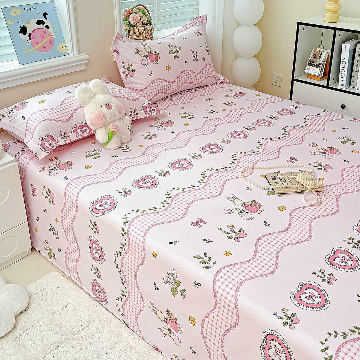 91家纺网 家纺一手货源 找家纺 恩泽家纺 2025新款加厚全棉纯棉印花系列床单单件-单床单 唯美