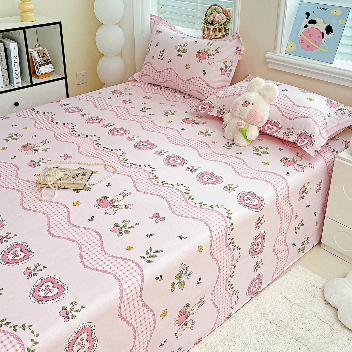 91家纺网 家纺一手货源 找家纺 恩泽家纺 2025新款加厚全棉纯棉印花系列床单单件-单床单 唯美