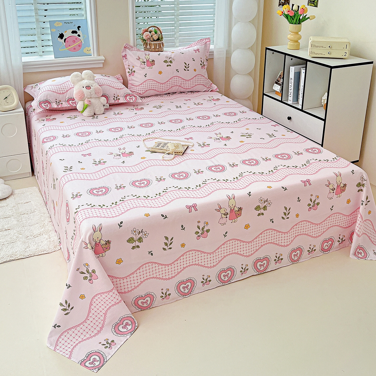 91家纺网 家纺一手货源 找家纺 恩泽家纺 2025新款加厚全棉纯棉印花系列床单单件-单床单 唯美