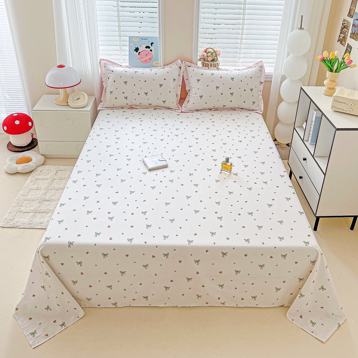 恩泽家纺 2025新款加厚全棉纯棉印花系列床单单件-单床单 小清新