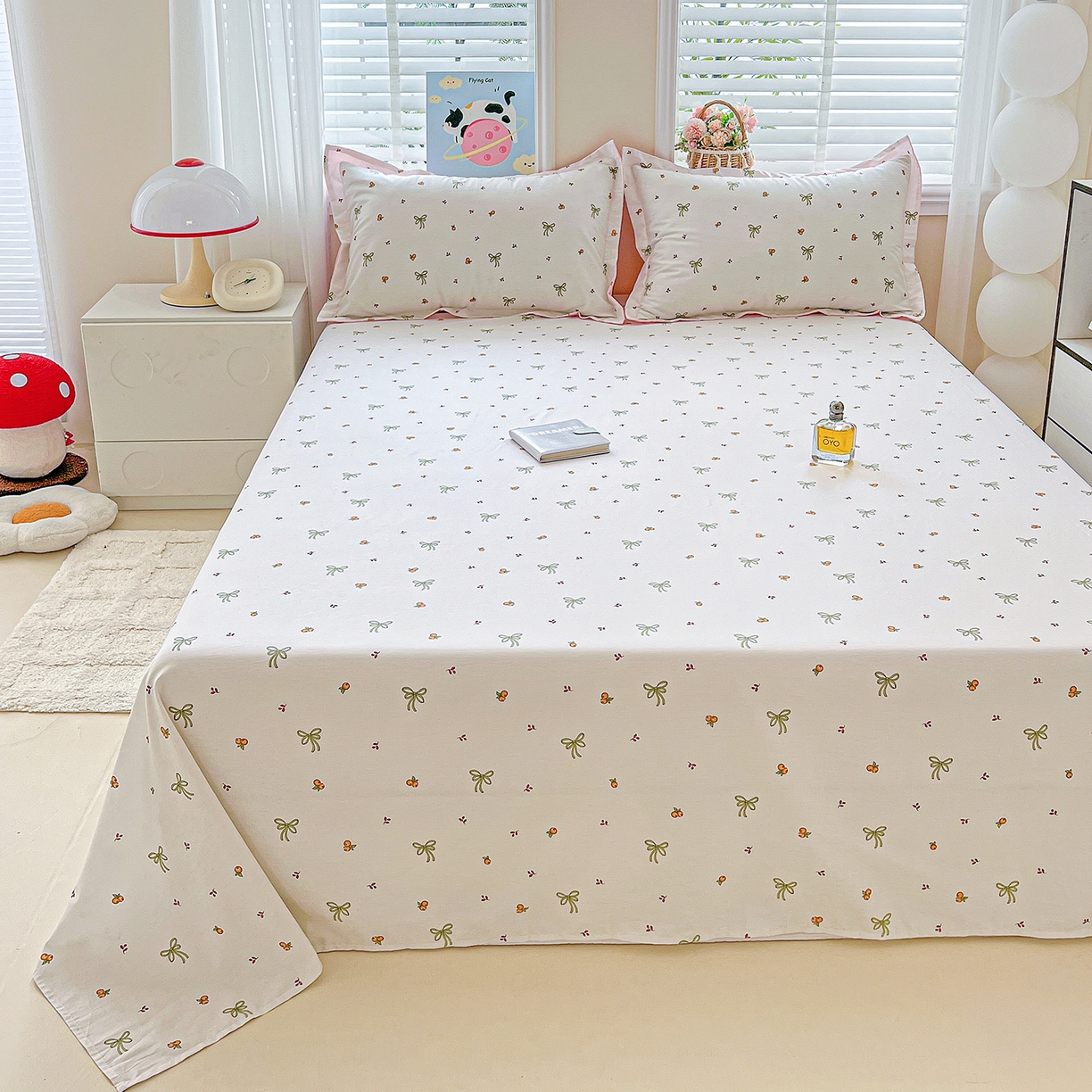 91家纺网 家纺一手货源 找家纺 恩泽家纺 2025新款加厚全棉纯棉印花系列床单单件-单床单 小清新