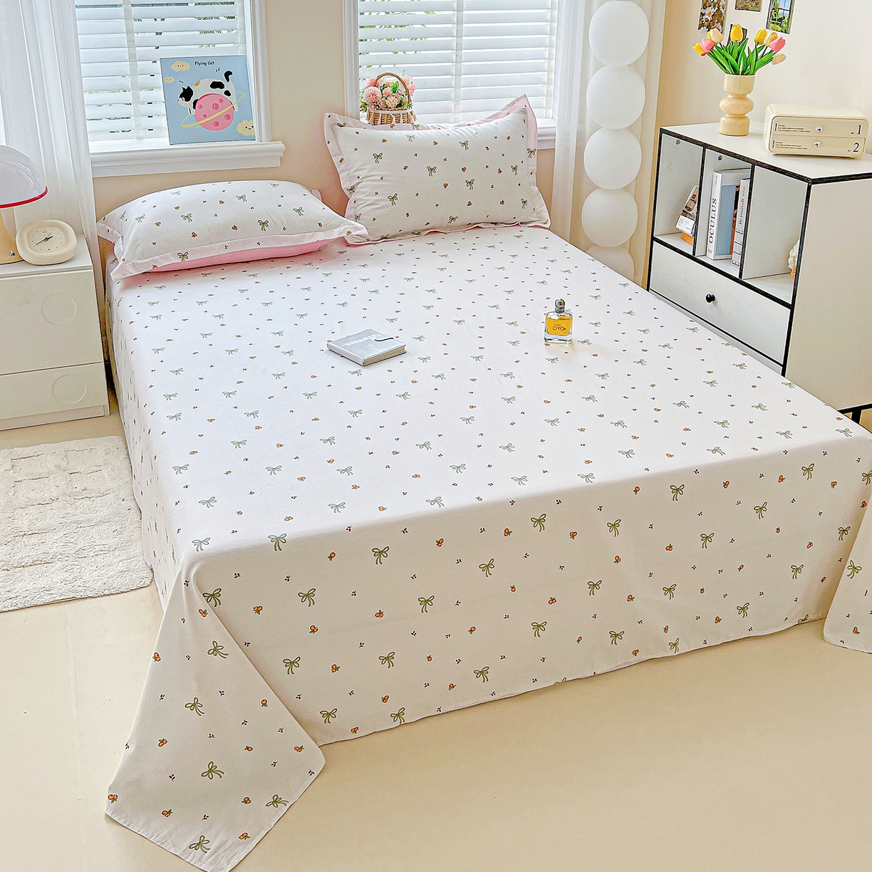 91家纺网 家纺一手货源 找家纺 恩泽家纺 2025新款加厚全棉纯棉印花系列床单单件-单床单 小清新