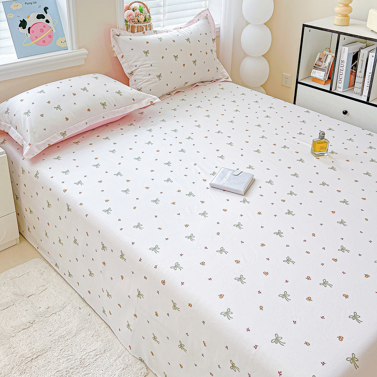 91家纺网 家纺一手货源 找家纺 恩泽家纺 2025新款加厚全棉纯棉印花系列床单单件-单床单 小清新