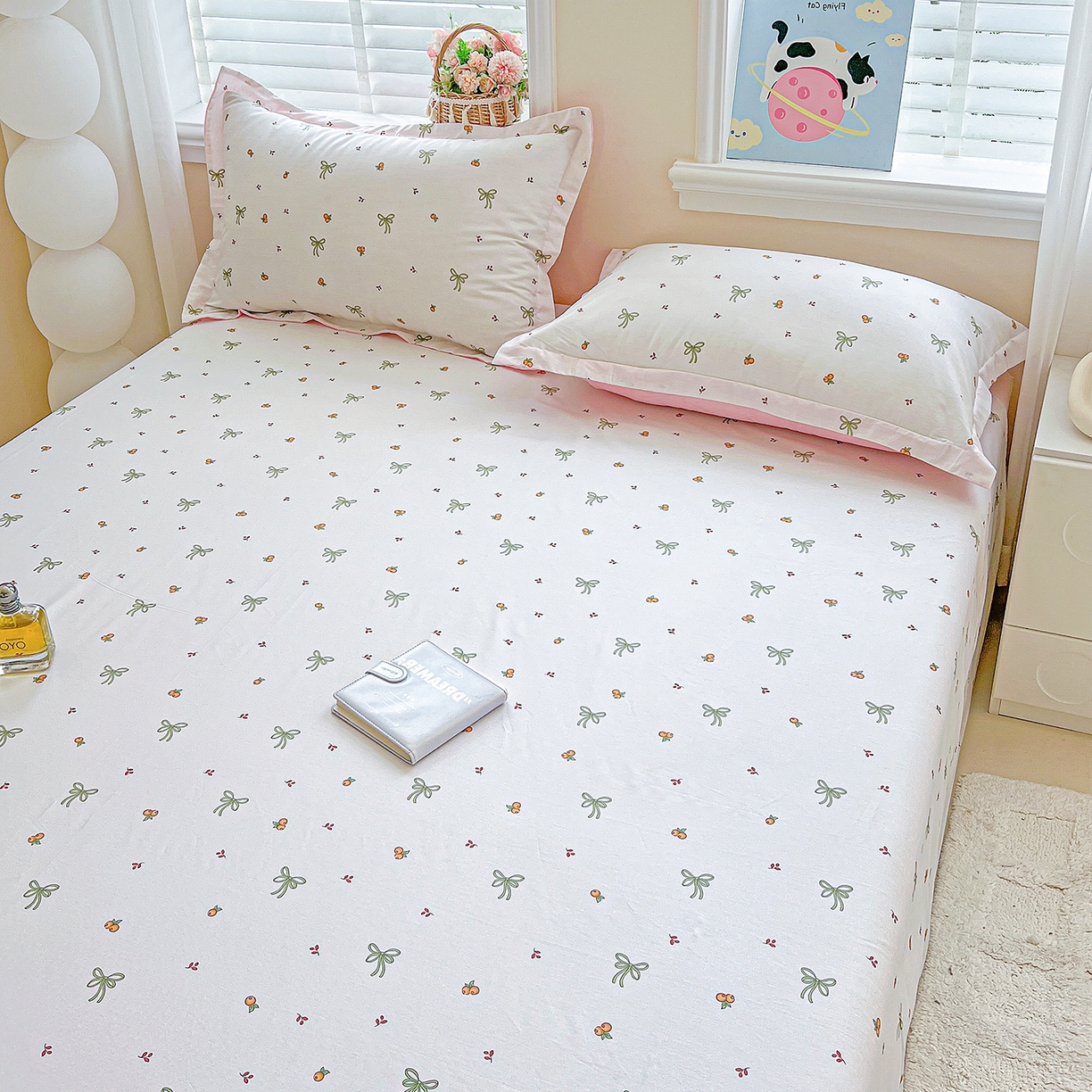 91家纺网 家纺一手货源 找家纺 恩泽家纺 2025新款加厚全棉纯棉印花系列床单单件-单床单 小清新