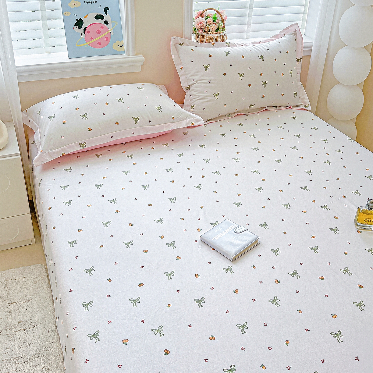 91家纺网 家纺一手货源 找家纺 恩泽家纺 2025新款加厚全棉纯棉印花系列床单单件-单床单 小清新