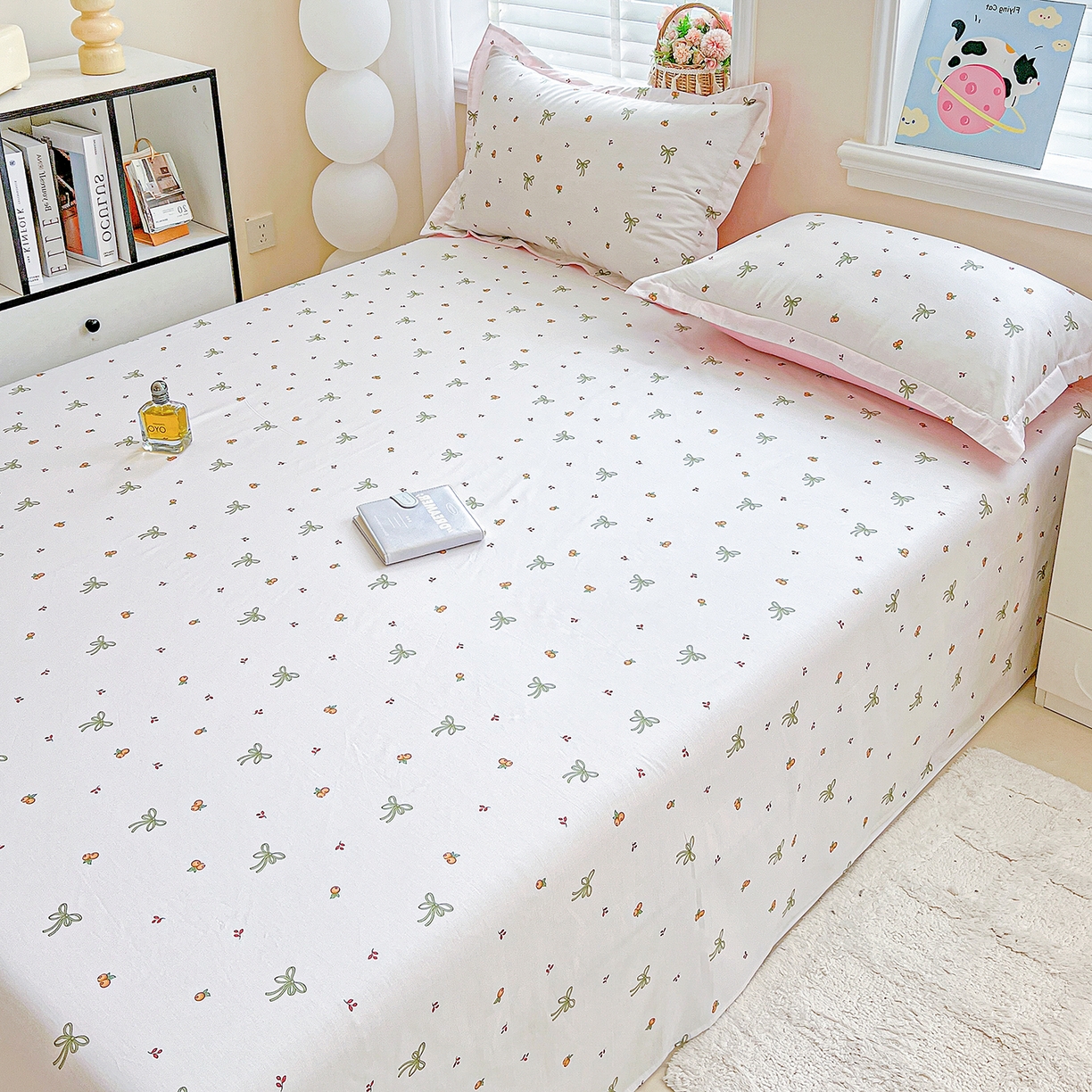 91家纺网 家纺一手货源 找家纺 恩泽家纺 2025新款加厚全棉纯棉印花系列床单单件-单床单 小清新