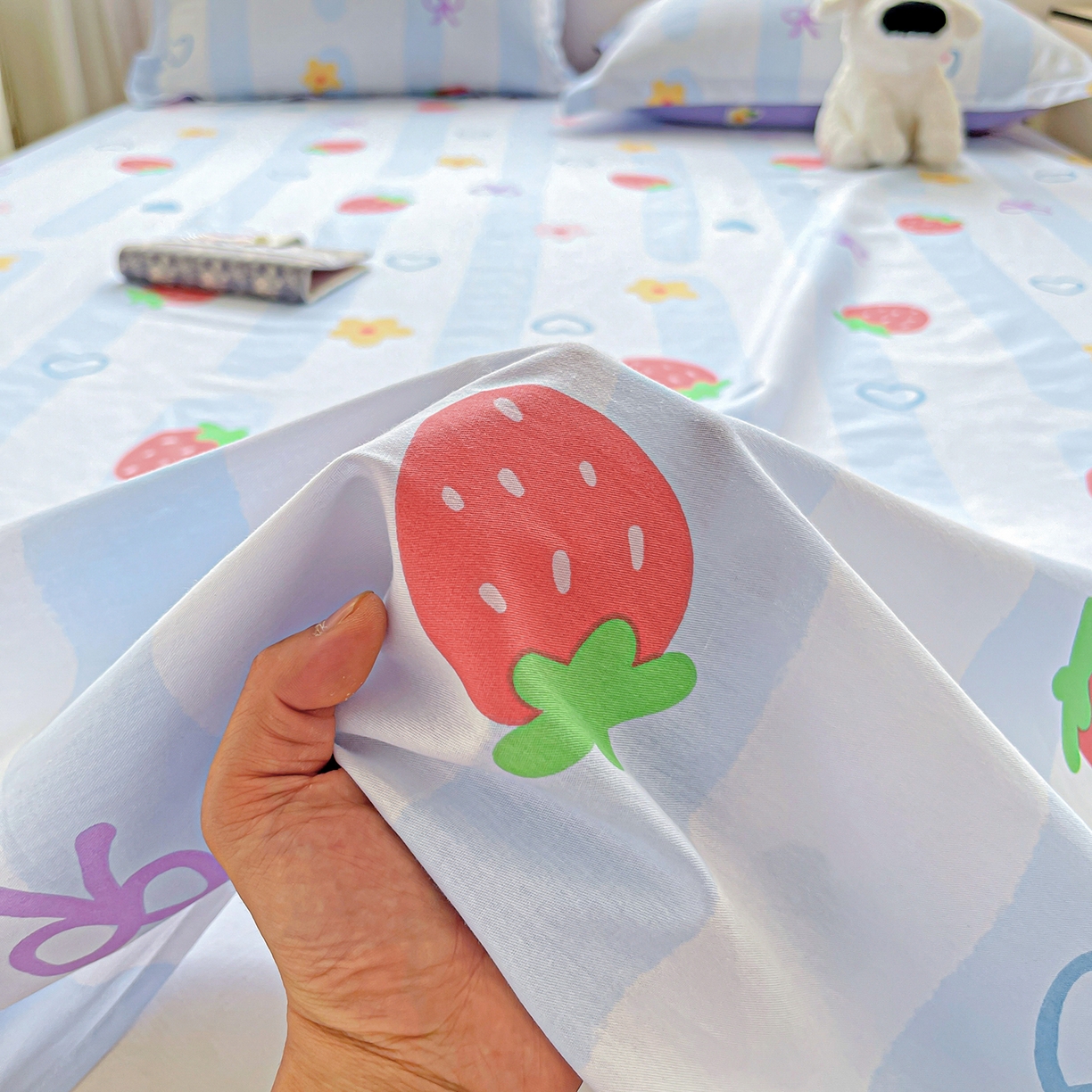 91家纺网 家纺一手货源 找家纺 恩泽家纺 2025新款加厚全棉纯棉印花系列床单单件-单床单 心之恋