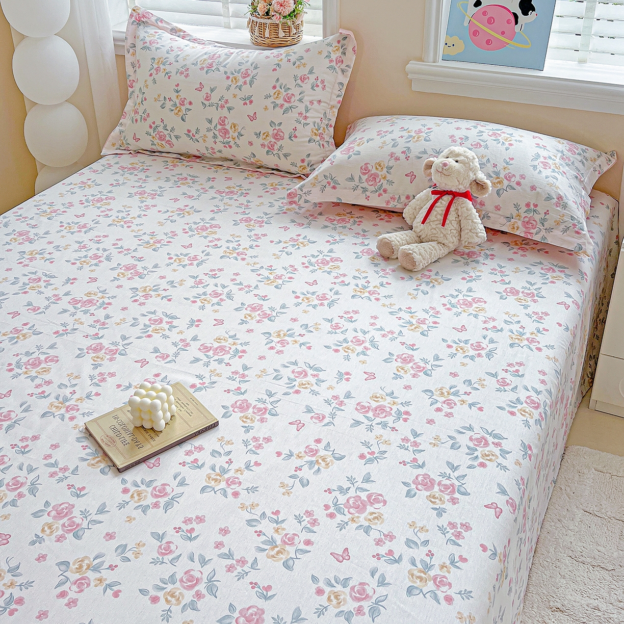 91家纺网 家纺一手货源 找家纺 恩泽家纺 2025新款加厚全棉纯棉印花系列床单单件-单床单 遇见浪漫