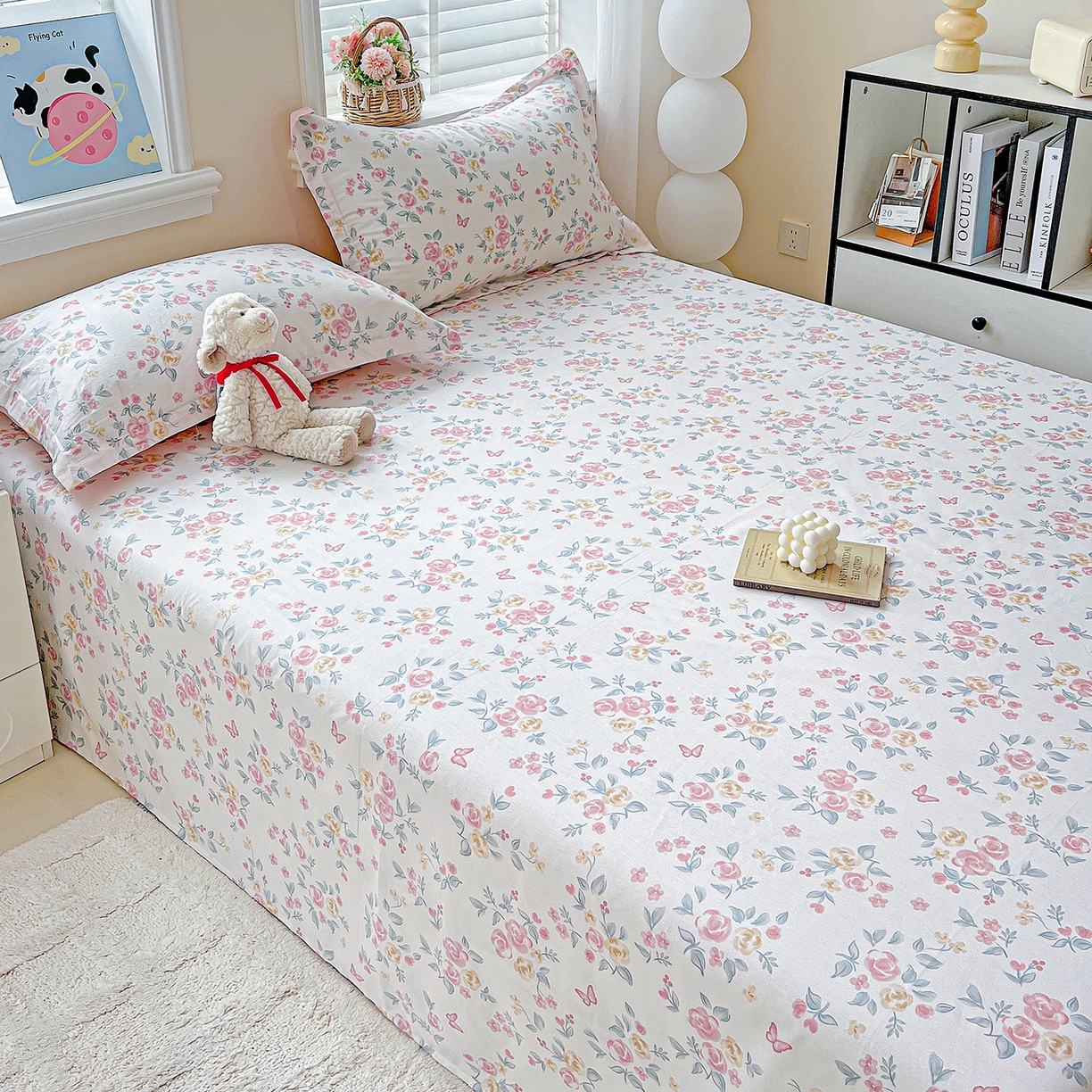 91家纺网 家纺一手货源 找家纺 恩泽家纺 2025新款加厚全棉纯棉印花系列床单单件-单床单 遇见浪漫