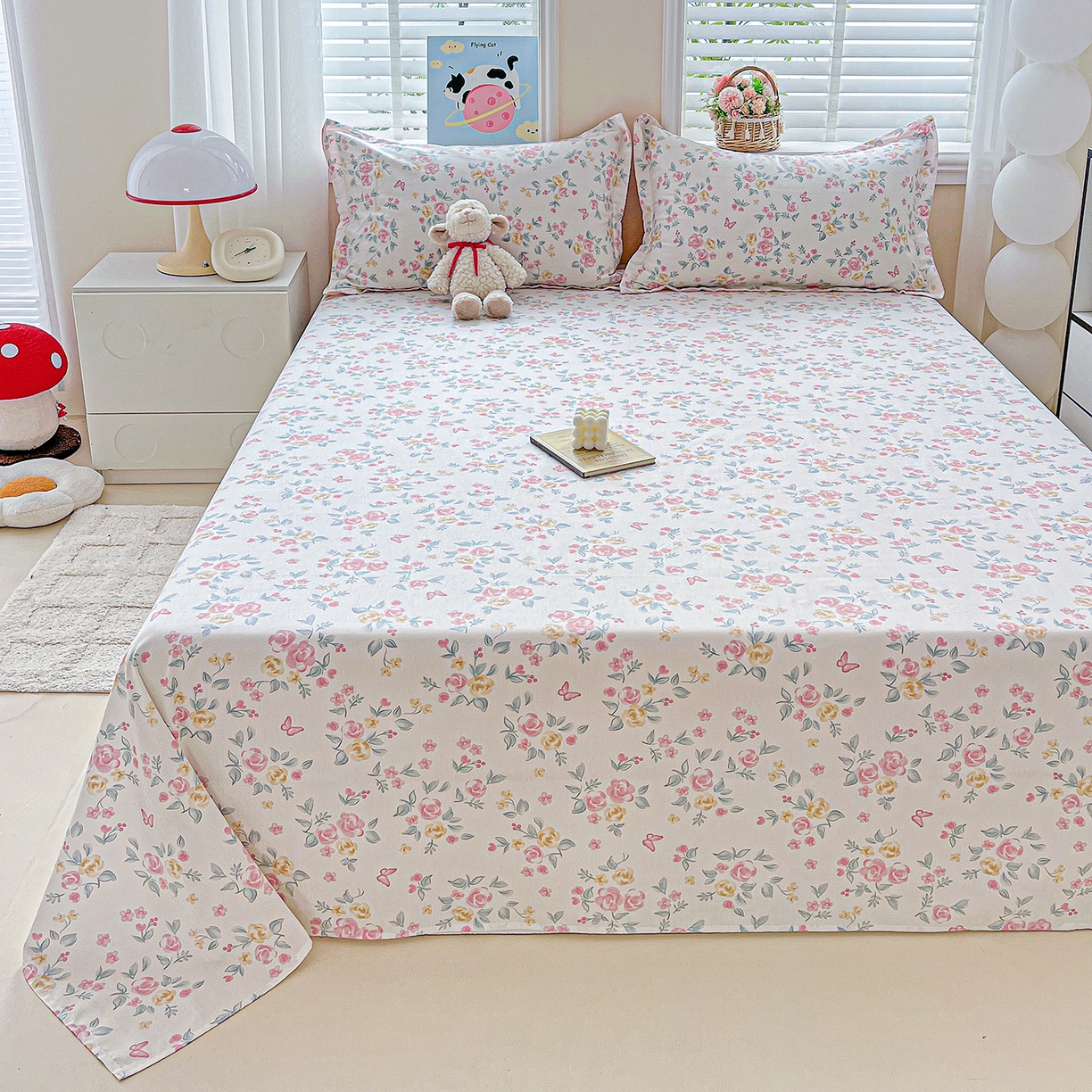 91家纺网 家纺一手货源 找家纺 恩泽家纺 2025新款加厚全棉纯棉印花系列床单单件-单床单 遇见浪漫